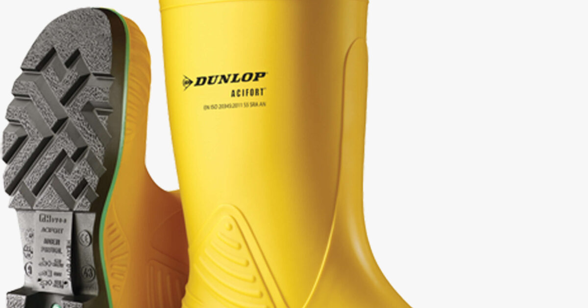 DUNLOP Acifort Heavy Duty Yellow Full Safety Wellington Steel Toe S5 SRA A4422B1